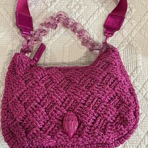 Kurt Geiger Fuchsia Woven Shoulder Bag